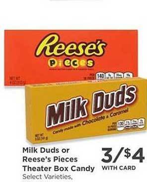 QFC Milk duds or reese's pieces theater box candy offer