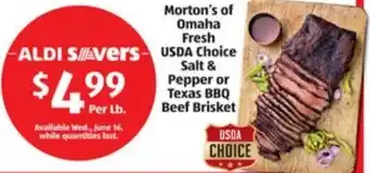 Aldi Morton's Of Omaha Texas BBQ Beef Brisket offer