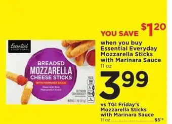Cub Foods Essential everyday mozzarella sticks with marina sauce offer