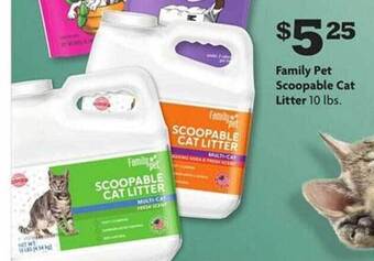 Family Dollar Family pet scoopable cat litter offer