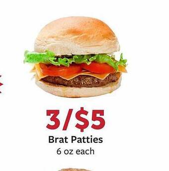 Fareway Brat patties offer