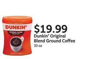 Fareway Dunkin' original blend ground coffee offer