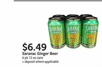 Fareway Saranac ginger beer offer