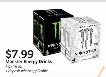 Fareway Monster energy drinks offer