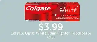 Fareway Colgate optic white stain fighter toothpaste offer