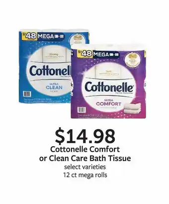 Fareway Cottonelle comfort or clean care bath tissue offer