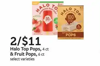 Fareway Halo top pops, & fruit pops offer