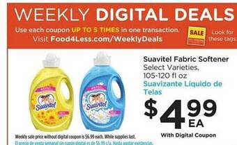 Food 4 Less Suavitel fabric softener offer