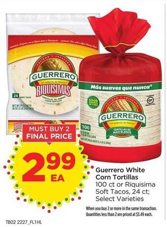 Food 4 Less Guerrero white corn tortillas offer