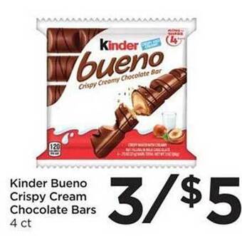 Food 4 Less Kinder bueno crispy cream chocolate bars offer