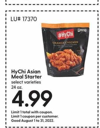 Hy-Vee Hychi asian meal starter offer