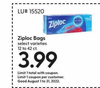 Hy-Vee Ziploc bags offer