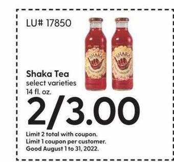 Hy-Vee Shaka tea offer