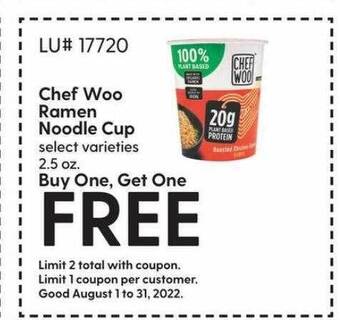 Hy-Vee Chef woo ramen noodle cup offer