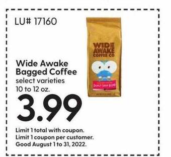 Hy-Vee Wide awake bagged coffee offer