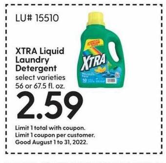 Hy-Vee Xtra liquid laundry detergent offer