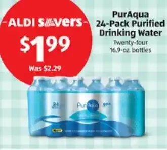 Aldi PurAqua Drinking Water 16.9 oz offer