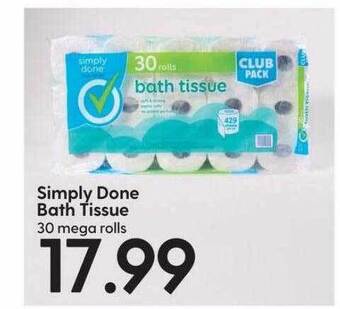 Hy-Vee Simply done bath tissue offer