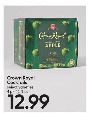 Hy-Vee Crown royal cocktails offer