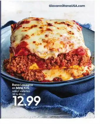 Hy-Vee Rana lasagna or meal kits offer
