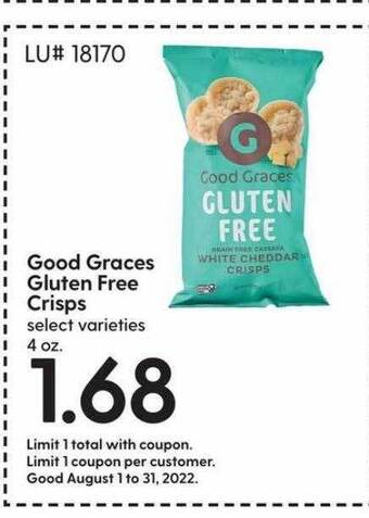 Hy-Vee Good graces gluten free crisps offer