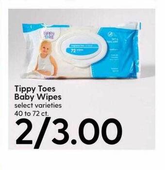 Hy-Vee Tippy toes baby wipes offer