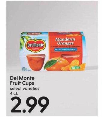 Hy-Vee Del monte fruit cups offer