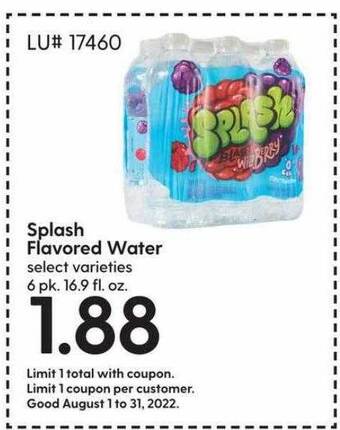 Hy-Vee Splash flavored water offer