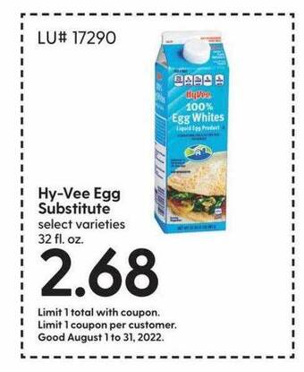 Hy-Vee Hy-vee egg substitute offer