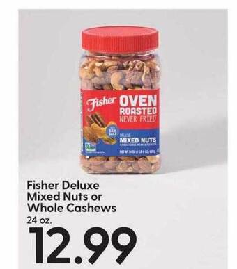 Hy-Vee Fisher deluxe mixed nuts or whole cashews offer