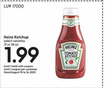 Hy-Vee Heinz ketchup offer