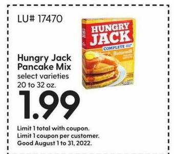 Hy-Vee Hungry jack pancake mix offer