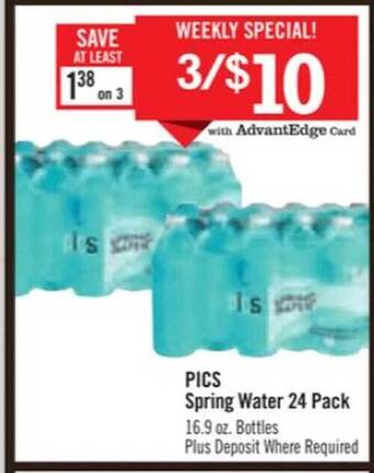 Price Chopper Pics spring water 24 pack offer
