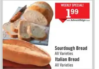 Price Chopper Sourdough bread ialian bread offer