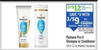 Price Chopper Pantene pro-v shampoo or conditioner offer