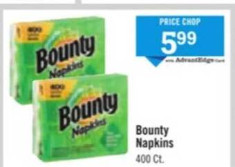 Price Chopper Bounty napkins offer