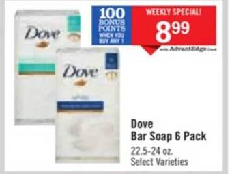 Price Chopper Dove bar soap 6 pack offer