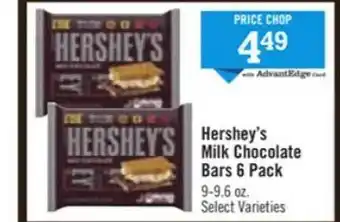Price Chopper Herchey's milk chocolate bars 6 parck offer