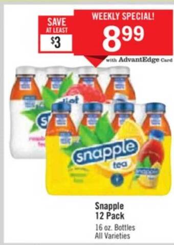 Price Chopper Snapple 12 pack offer