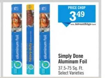 Price Chopper Simply done aluminum foil offer