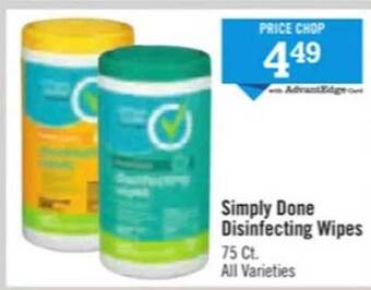 Price Chopper Simply done disinfecting wipes offer