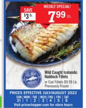 Price Chopper Wild caught icelandic haddock fillets offer