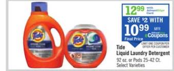 Price Chopper Tide liquid laundry detergent offer