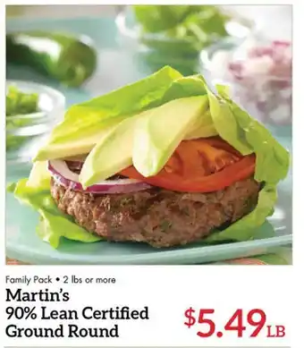Price Chopper Martin's 90% lean certified ground round offer