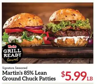 Martin's 85% lean ground chuck patties