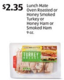 Aldi Lunch Mate Oven Roasted Or Honey Smoked Turkey 9 oz offer