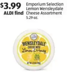 Aldi Emporium Selection Lemon Wensleydale Cheese Assorted 5.29 oz offer