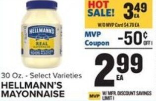 Food Lion Hellmann's Mayonnaise 30 oz offer