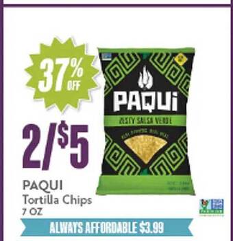 Natural Grocers Paqui tortilla chips offer