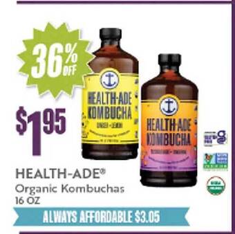 Natural Grocers Health-ade organic kombuchas offer